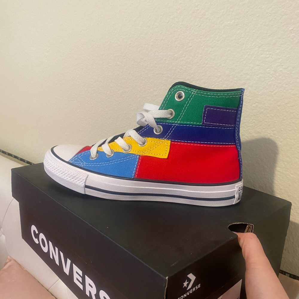 Patch work converse high top